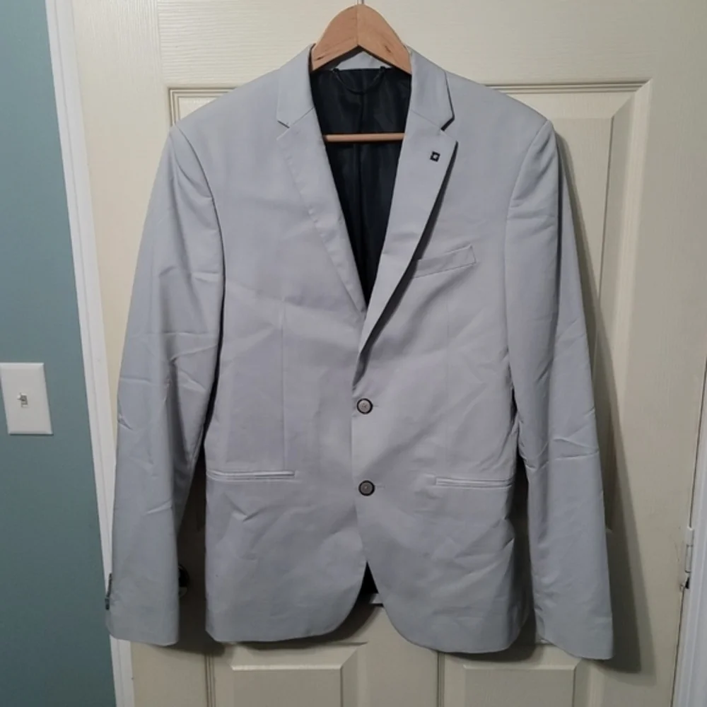 Zara Comfort Suit Cool Jacket Sz 40 Spring Summer Breathable Blazer‎ Lt. Grey.